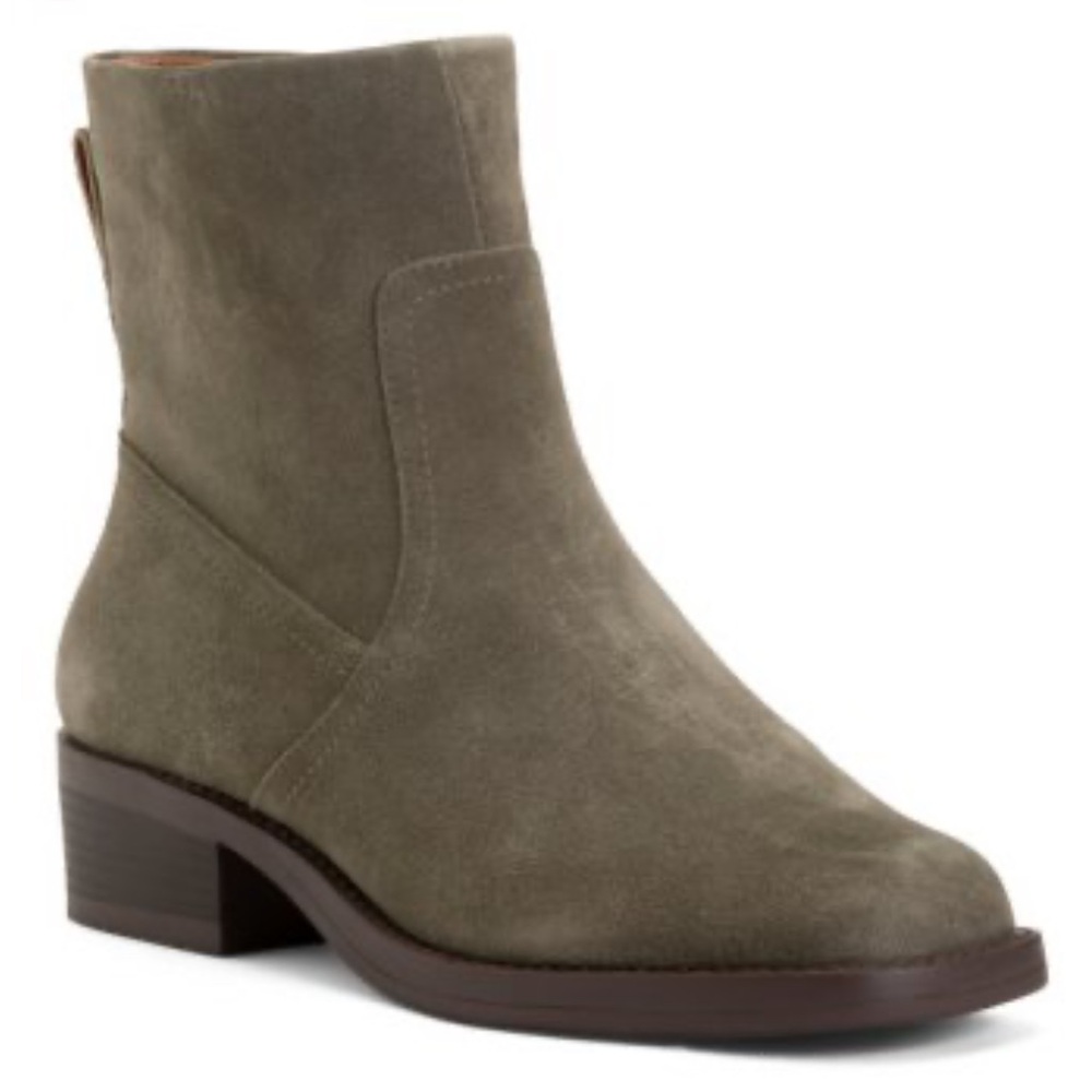 Lucky Brand Kazey Suede Olive Ankle Boots